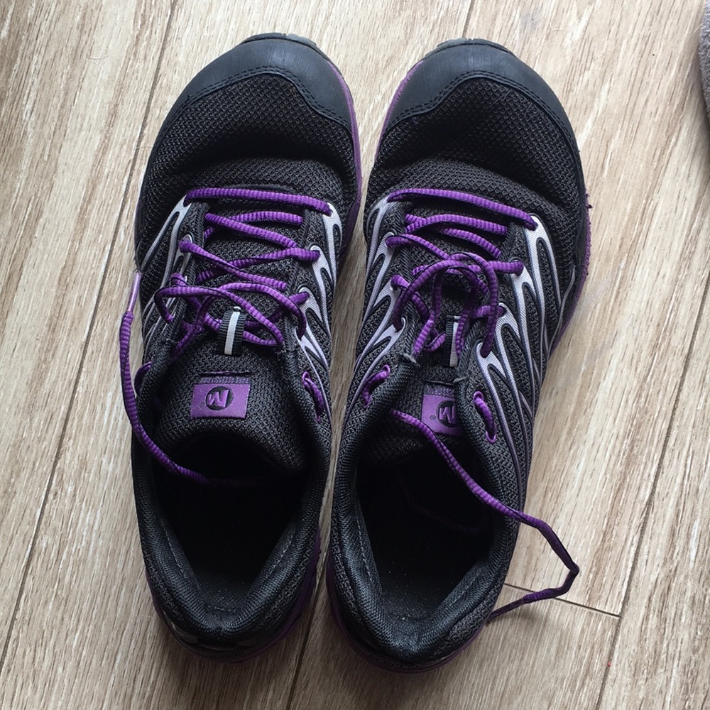 Merrell Bare Access Trail Black/Purple sneakers.